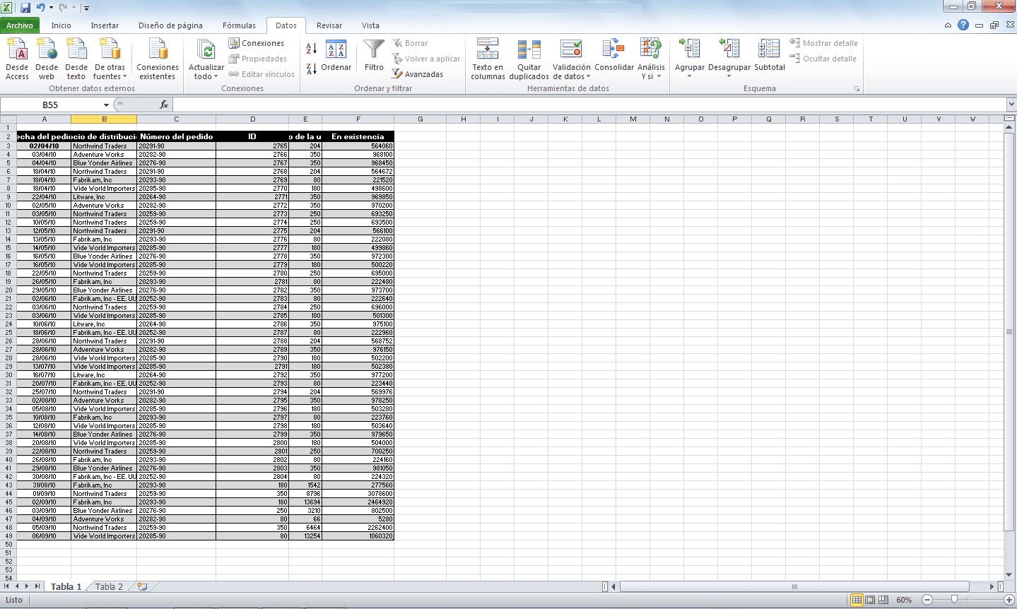lista de datos, Como Poner filtros en Excel