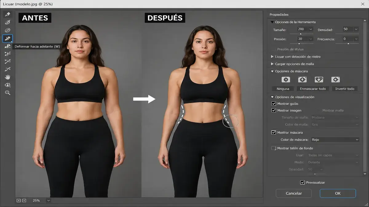 Cómo adelgazar una foto con Photoshop